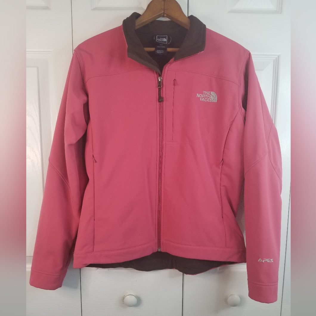 The North Face Apex Women's Sz Medium M Pink Soft Shell Jacket Hiking Outdoors
